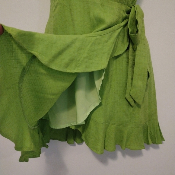 Lulu's - Sunny Day Style Ruffled Mini Wrap Dress - Picture 6 of 16
